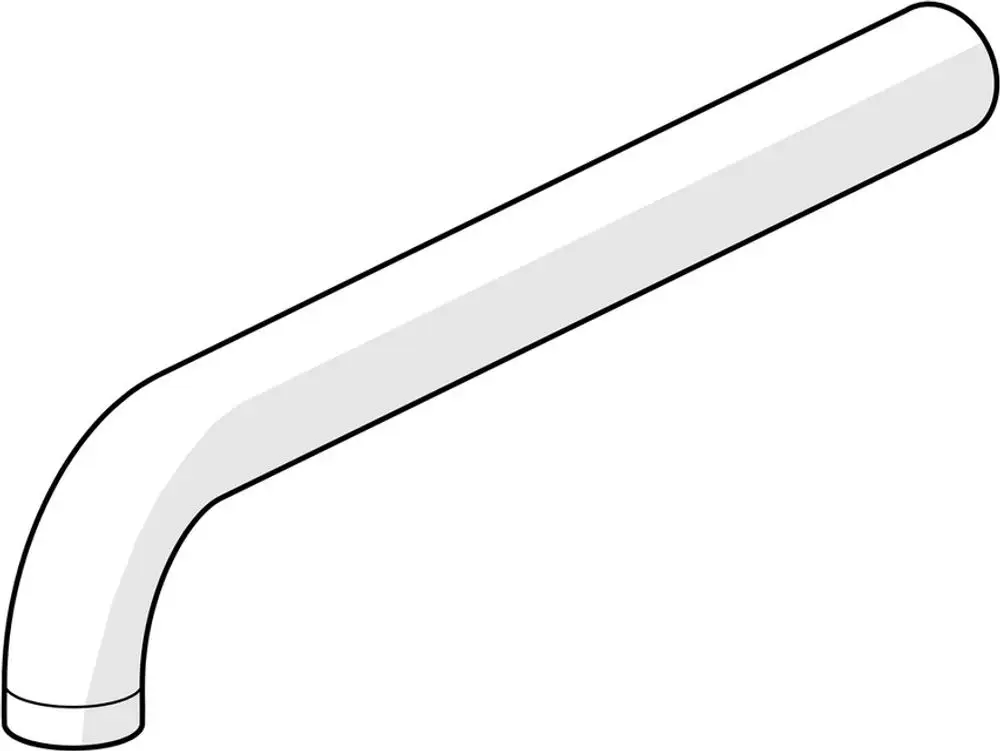 Rohr mit einer gebogenen Form, leidend in weißer Farbe, welches für den Gebrauch in Sanitärinstallationen von HANSA geeignet ist.