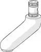 Chromfarbener Auslauf von HANSA mit gebogener Form und einer Verbindung für die Montage; geeignet für wasserführende Systeme.