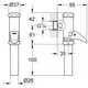 GROHE Spülsystem mit einer Kombination aus einem Wandanschluss und einem Hebel-Mechanismus, aus Messing in verchromter Ausführung, für die Montage an der Wand.