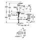 Grohe Wasserhahn mit einem keramischen Kartuschensystem, Abmessungen und Montageanleitung. Technische Zeichnung zeigt Details zur Installation und Nutzung.