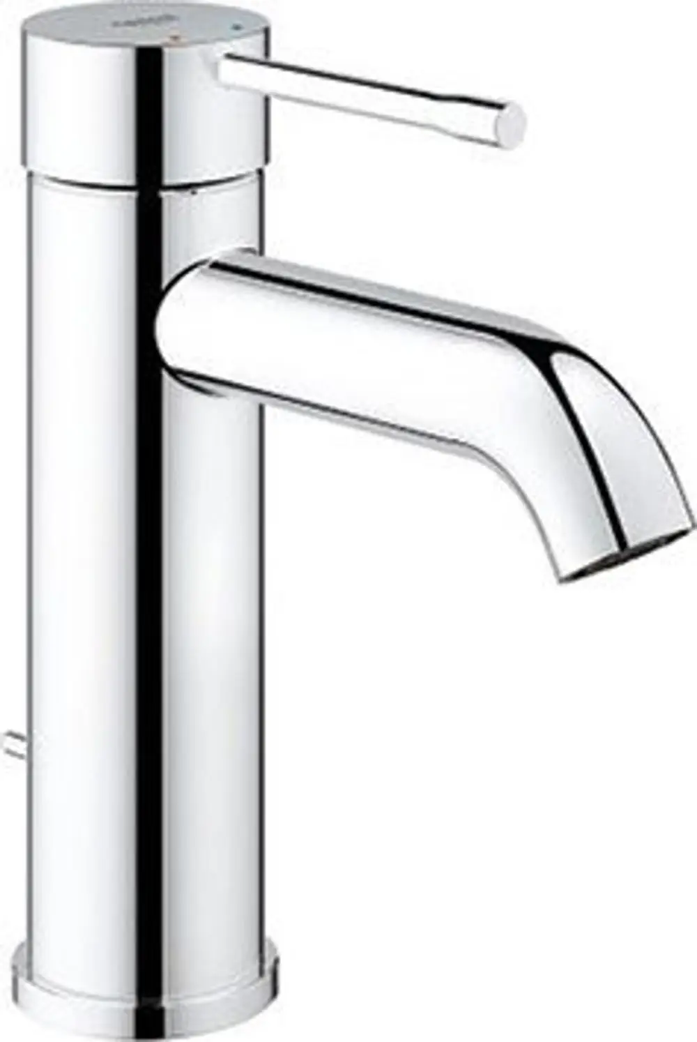 GROHE Waschtischarmatur in Chromausführung mit einem schlanken, zylindrischen Design und einem seitlichen Hebel zum Regulieren des Wasserflusses.