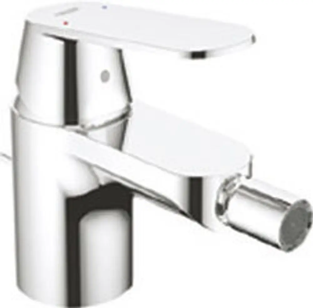 GROHE Bidetbatterie in chrom, mit einer langen Bedienhebel und einem Auslauf, geeignet für den Anschluss an ein Bidet.