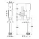 Grohe Urinal-IR-Elektronik mit Chrom-Oberfläche, Aufputzmontage, mit Anschlussmöglichkeiten und elektrisch betrieben, sichtbar in der technischen Zeichnung.