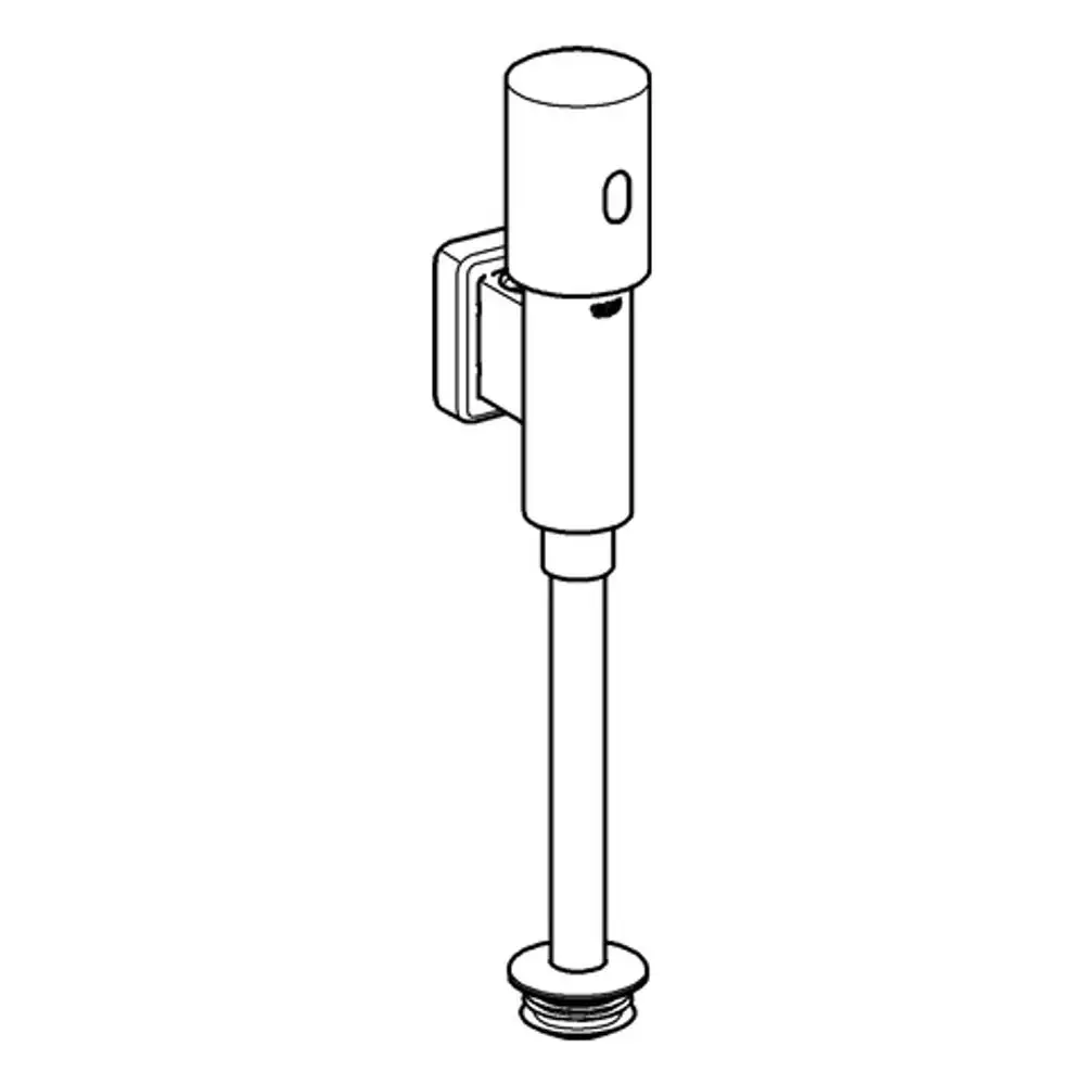 Grohe Urinal-IR-Elektronik mit Aufputzmontage, ausgestattet mit einem Batteriefach. Das Design ist funktional und schlicht, geeignet für öffentliche sanitäre Anlagen.