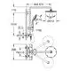 Duschsystem von Grohe mit Kopfbrause und Handbrause, verbunden mit Thermostatbatterie. Wandmontage und verschiedene Rohrdimensionen sind abgebildet.