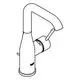 Grohe Wasserhahn mit schwenkbarem U-Auslauf, einhebelige Bedienung und moderne Formgebung, präsentiert auf einer neutralen Hintergrundfläche.