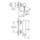 GROHE Brausebatterie in chrom, Wandmontage, mit Abmessungen und Anschlussdetails, gezeigt in technischen Zeichnungen für Installationszwecke.