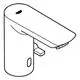 GROHE Armatur mit flacher Auslaufform und einem seitlichen Bedienhebel, geeignet für Einbau in Waschtische oder Waschbecken.