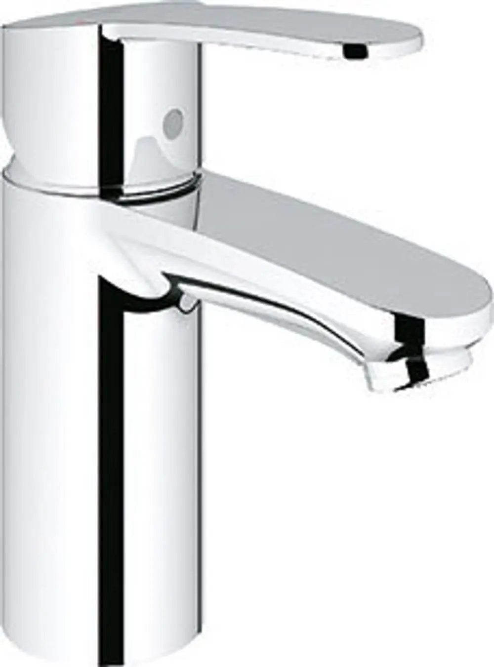 Elegante Chromarmatur von Grohe mit einem schmalen Hebel und einem glatten Körper, geeignet für Waschbecken oder ähnliche Anwendungen.