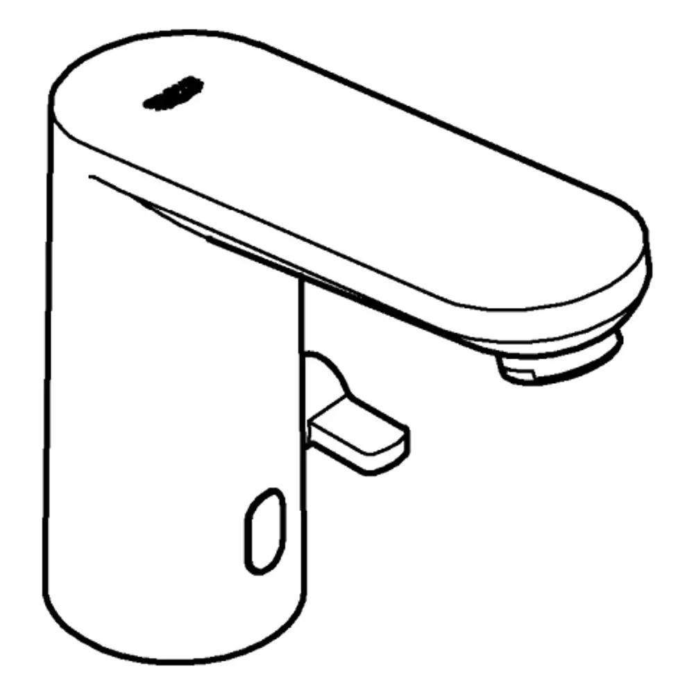 Grohe-Wasserhahn mit ergonomischem Hebel und abgerundeter Oberseite, in einem schlichten Design, zur elektronischen Steuerung des Wasserflusses.