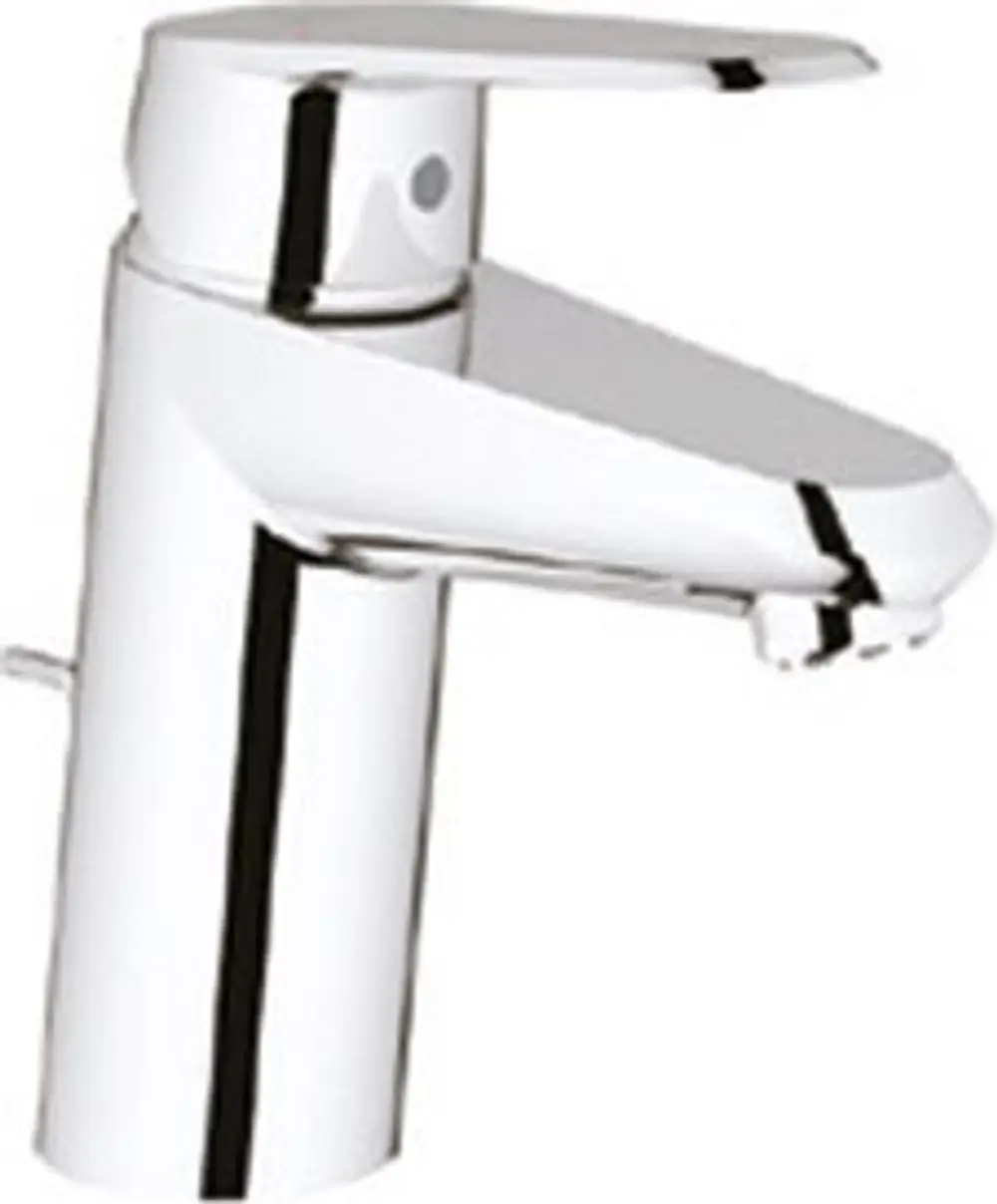 Chromfarbener Wasserhahn von Grohe mit einem schwenkbaren Auslauf und einem Bedienhebel für die Temperatur- und Mengenregulierung.