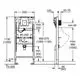 Technische Zeichnung eines Grohe Ur-Elements mit Maßen, Ansichten und Installationsdetails. Das Element ist für die Wandmontage ausgelegt und zeigt Anschlüsse und Höhe.