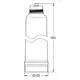 Weißer Kunststoffbehälter mit Schraubverschluss und gewelltem Design, gefertigt von Grohe. Maße: Höhe 350 mm, Durchmesser 103 mm.