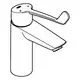 Grohe Armatur mit langem Hebel, typischer Designform, ausgestattet mit einer Auslauföffnung. Ideal für die Montage in Waschbecken oder ähnlichem Gebrauch.