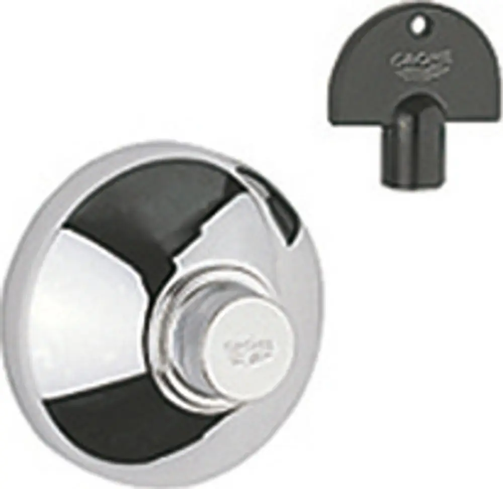 GROHE Oberbau für Ventil mit verchromter Oberfläche und passendem Steckschlüssel. Runde Form mit mittigem Anschluss.