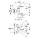 GROHE Armatur mit einer Ausladung von 157 mm, wandmontiert. Enthält eine Bedieneinheit mit Hebelmechanismus und S-Anschlüsse für die Installation.