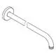 GROHE Brausearm mit gebogenem Ende, Wandmontage, aus verchromtem Material. Das Design zeigt eine glatte Oberfläche und eine konische Form.