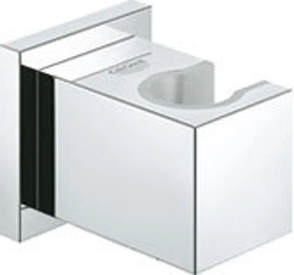 GROHE Halterung aus verchromtem Metall mit quadratischem Design, geeignet für die Montage an der Wand zur Befestigung einer Handbrause.