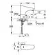 Grohe-Wasserhahn mit integrierter Infrarot-Technologie und senkrechter Montage. Sichtbare Anschlüsse und Maße sind im technischen Diagramm dargestellt.
