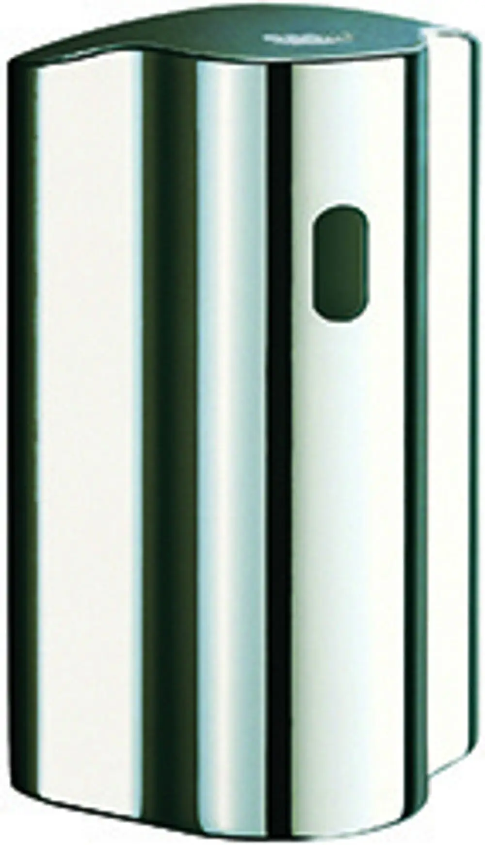 GROHE-Produkt in Chrom mit ovaler Form und einer seitlichen Öffnung, vermutlich für einen Einbauspüler oder Spülmechanismus designed.