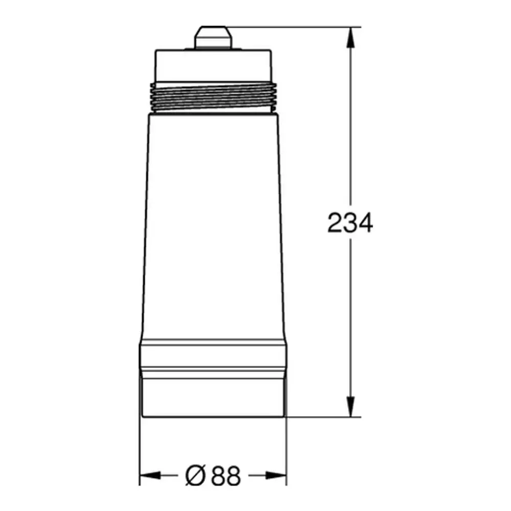 Produktbild des GROHE BWT-Austauschfilters GROHE Blue 40404_1 S-Size, 40404001 mit Maßen: Höhe 234, Durchmesser 88.