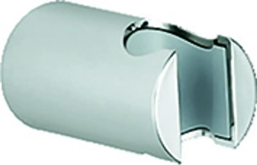 Wandbrausehalter aus Metall in Chromoptik mit einer offenen Halterung. Das Produkt ist von Grohe und nicht verstellbar.