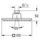 Grohe Kopfbrause in quadratischer Form mit einem Durchmesser von 152 mm und einem Neigungswinkel von 25°. Ausführung in Chrom.