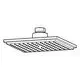 Duschkopf von Grohe in quadratischer Form mit mehreren Wasseröffnungen zur gleichmäßigen Wasserausgabe, montiert an einem zylindrischen Anschluss.