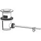 Grohe Ablaufgarnitur in chrom für Waschtische, mit einem zentralen Auslass, einem Hebelmechanismus und einer angeschlossenen Betätigungsstange.