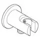 Wandanschlussbogen aus verchromtem Material mit Halterung, geeignet für Wandinstallationen. Produkt von Grohe.