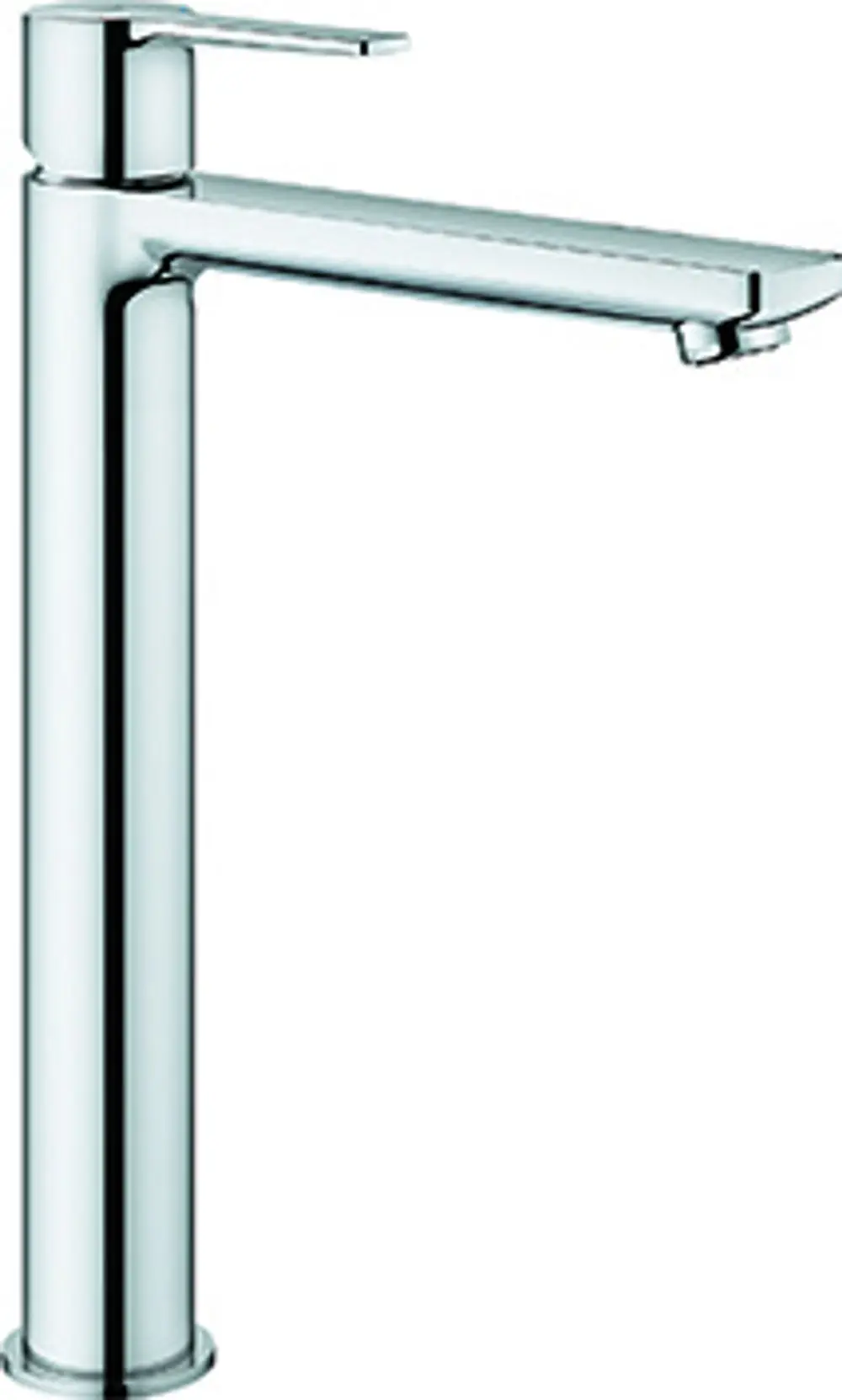 Einhand-Waschtischbatterie von Grohe mit waagerechter Ausführung und gerader Linie, in Chrom-Optik, geeignet für Waschbecken in modernen Badezimmern.