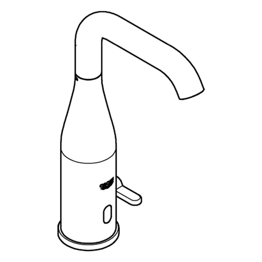 Wasserhahn mit geschwungenem Auslauf und Seitengriff, entworfen von Grohe, in einer klaren, modernen Formgebung.