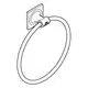 Grohe Handtuchring in gebürstetem Design, montiert an einer quadratischen Wandplatte. Der Ring ist rund und bietet den Platz für Handtücher im Badezimmer.
