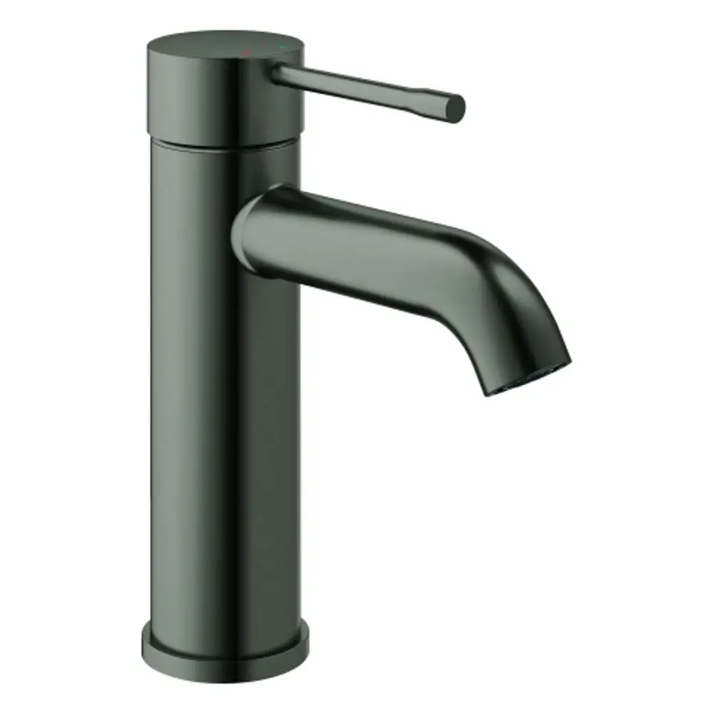 GROHE Armatur in mattem Graphit mit einem langen Auslauf und einem einhebeligen Griff, ideal für moderne Badezimmeranwendungen.
