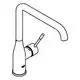 Grohe Wasserhahn mit hohem Auslauf und einem Hebel. Der elegante, schlanke Körper ist in einem klaren Design gehalten.