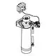 Weißer Getränkewasserfilter von Grohe mit Steuerungseinheit und verschiedenen Anschlüssen. Das Gerät ist für die Filtration von Magnesium und Zink vorgesehen.