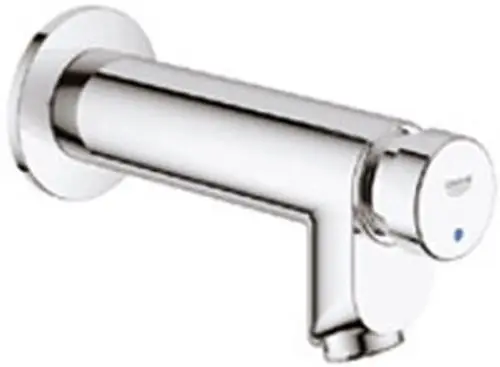 Wandventil von Grohe in verchromtem Finish, mit runder Betätigung und seitlichem Anschluss, geeignet zur Wandmontage in Badezimmer- oder Küchenanwendungen.