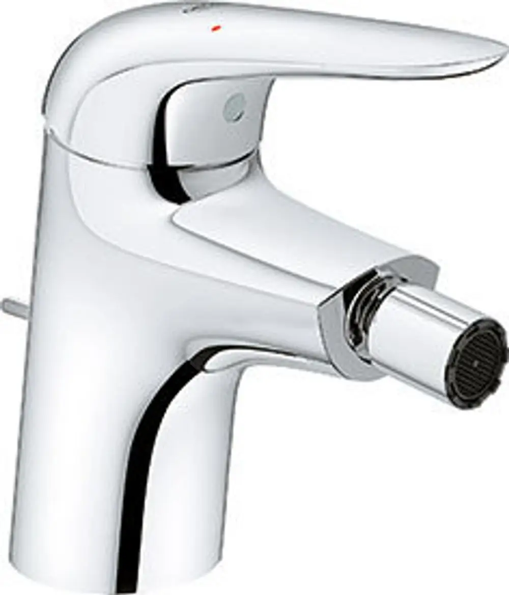 Grohe Bidetarmatur in chrom, mit einem schlichten Design, einem langen Auslauf und einem ergonomischen Hebel zur Temperatureinstellung.