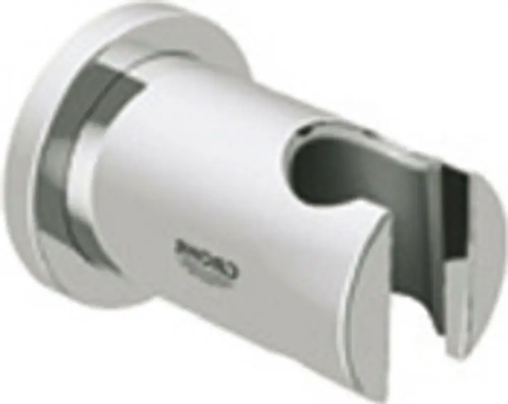 Wandhalterung von Grohe für eine Brause, nicht verstellbar, mit runder Rosette in Edelstahl-Optik. Sie bietet eine sichere Befestigung und ist für Badezimmeranwendungen geeignet.