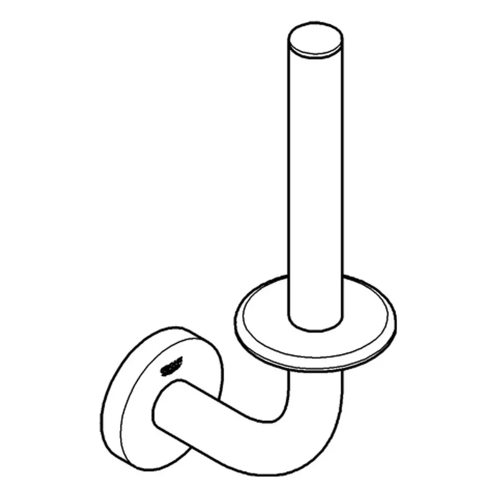 Wandmontierter Halter für Toilettenpapier aus Metall mit runder Basis, zeigt ein einfaches Design in der Farbe Hartgraphit, hergestellt von Grohe.