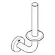 Wandmontierter Halter für Toilettenpapier aus Metall mit runder Basis, zeigt ein einfaches Design in der Farbe Hartgraphit, hergestellt von Grohe.