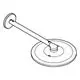 GROHE Duschkopfset mit einem langen Arm und runder, flacher Kopfbrause. Die Konstruktion ist in Chrom und Moon White gehalten.
