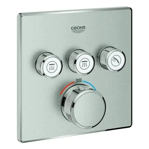 GROHE Thermostat Grohtherm SmartControl 29126 eckig FMS 3 ASV supersteel, 29126DC0, Artikel in Kategorie
