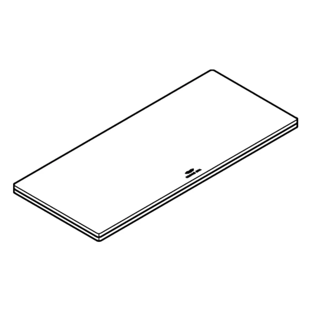 Transparente Duschablage von Grohe, rechteckige Form, flache Oberseite, geeignet zur Ablage von Dusch- oder Badutensilien. Edles Design, funktional und platzsparend.