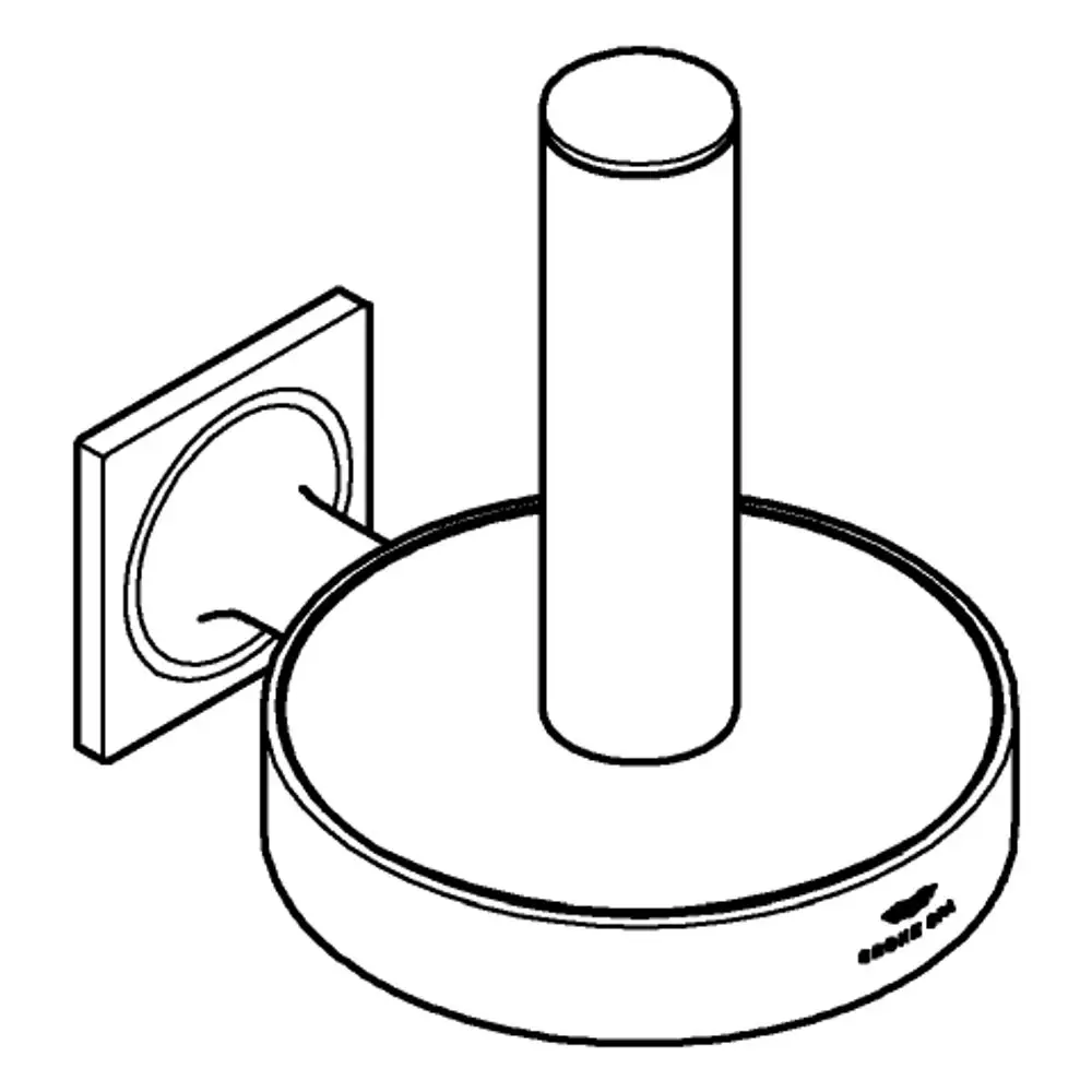 GROHE WC-Reservepapierhalter mit runder Basis und senkrechtem Halter, der an einer Wand montiert ist. Ausführung in chrom.