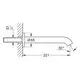 GROHE Wandmontage für einen Wanneneinlauf, mit einem gebogenen Auslauf und einem Anschluss für eine ½ Zoll Gewindeverbindung an der Wand.