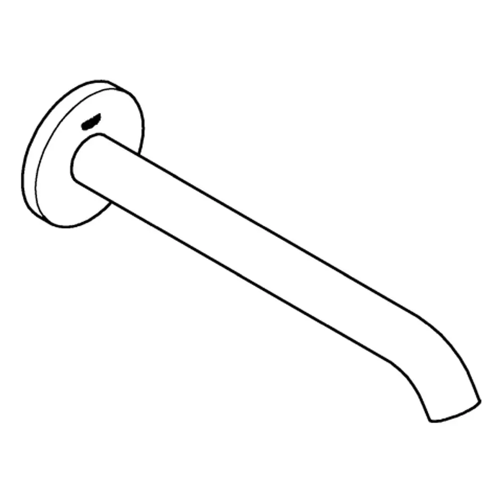 Wandmontierter Wasserhahn von Grohe mit gerader Auslaufform, geeignet für die Installation an einer Badewanne.