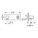Grohe Wandanschlussbogen mit einem Anschluss für die Wandmontage und einem integrierten Brausehalter. Abmessungen und Details sind im technischen Diagramm dargestellt.