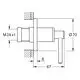 GROHE Oberteil für Ventil mit Hebelgriff, aus Chrom, montierbar, mit einem Anschluss für M24 x 1. Maße und Details sind im technischen Zeichnungsstil dargestellt.