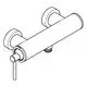 Wandmontierte Einhand-Brausebatterie in minimalistischem Design von Grohe. Klar umrissene Formen und zwei Wandbefestigungen.